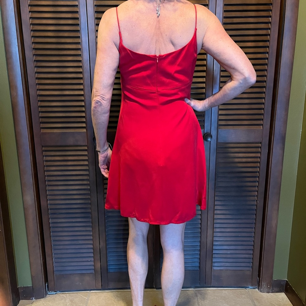 Ann Taylor Red Silk Mini Dress